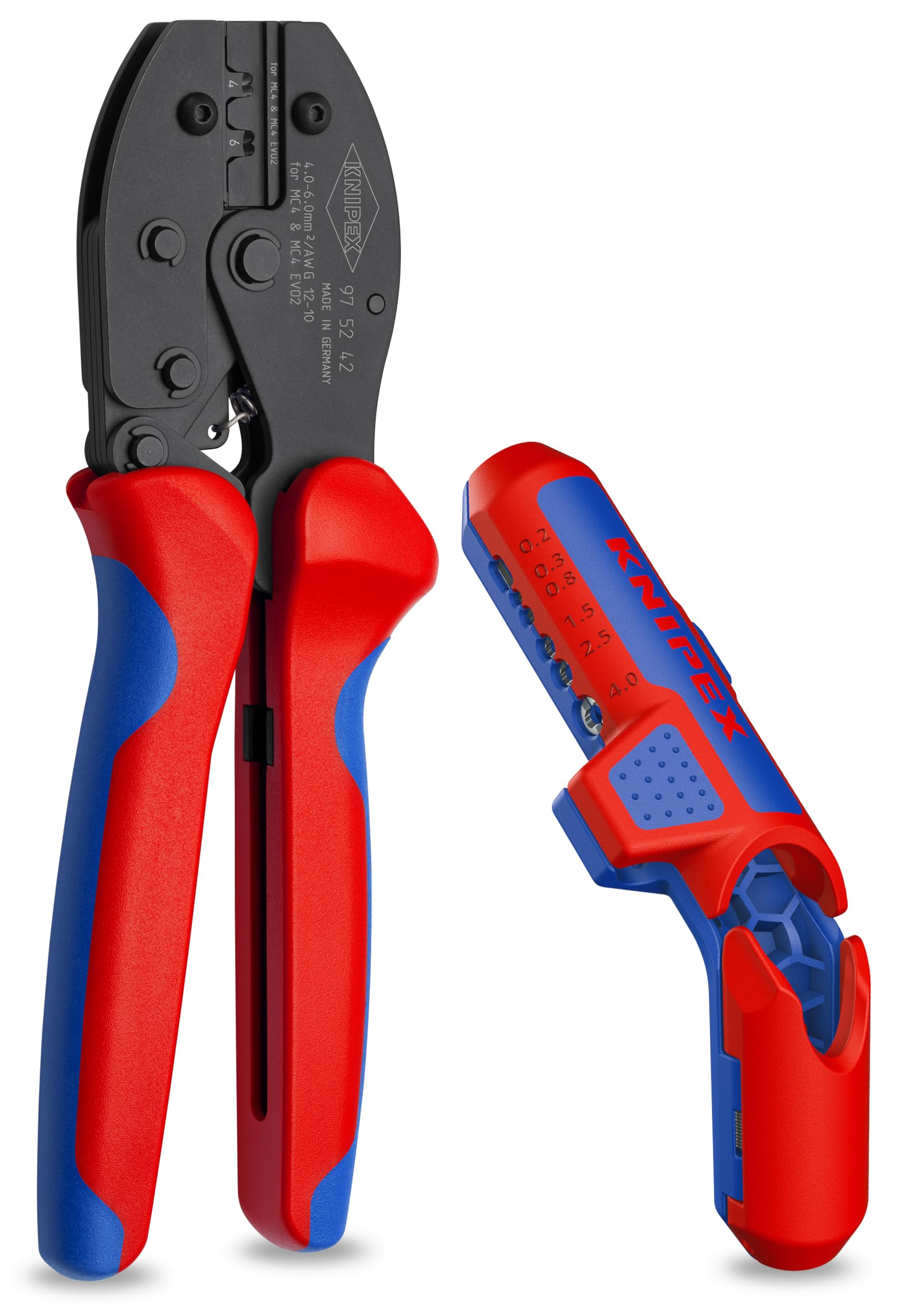 KNIPEX Zestaw do instalacji fotowoltaicznej z narzędziem do ściągania izolacji ErgoStrip PV i szczypcami do zagniatania KNIPEX, 00 31 31 V01 SB