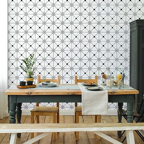 Miniatura 3 de Tempaper Papel tapiz extraíble del zodiaco blanco y negro, 20.5 x 16.5 pies, fabricado en los Estados Unidos