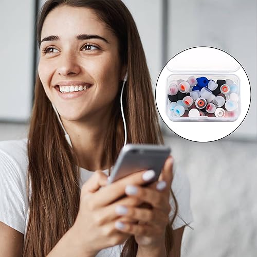 Miniatura 7 de 48 puntas de repuesto para auriculares de silicona, almohadillas de repuesto de almohadillas de silicona para auriculares Bluetooth, 3 tamaños