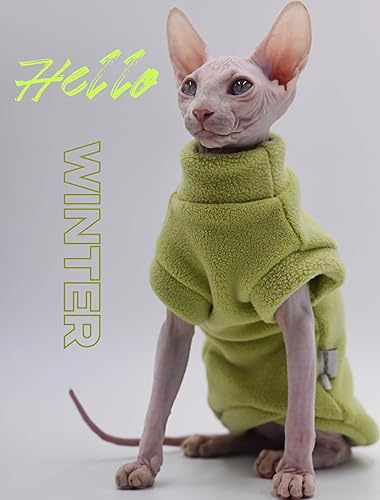 Miniatura 2 de Ropa para gatos sin pelo para otoñoinvierno de forro polar cálido súper suave y elástica para Sphynx, Devon, Konis, gatos y perros pequeños (morado,