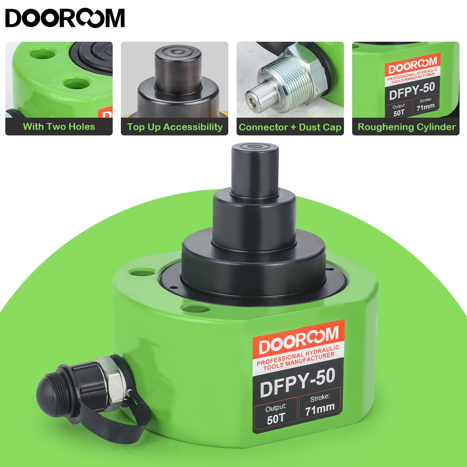 50T 6,6 cm Hub-Hydraulikzylinder, tragbar, niedriges Profil, Wagenheber-Sets, Multi-Acting Porta Power Ram Jack Kits Hubzylinder