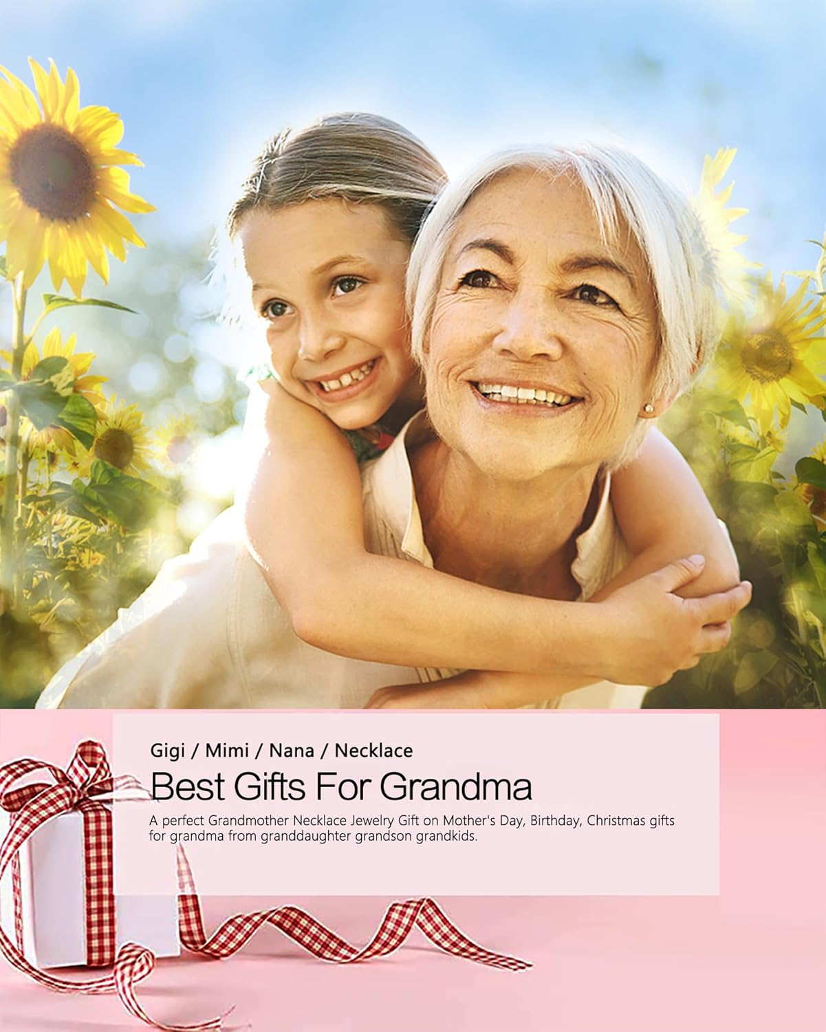 Grandma Necklace Nanny Jewelry Stainless Steel Cutout Gigi Mimi Nana Nanny Heart Letter Pendant Necklace Gifts for Grandma from Grandchild. - Image 7