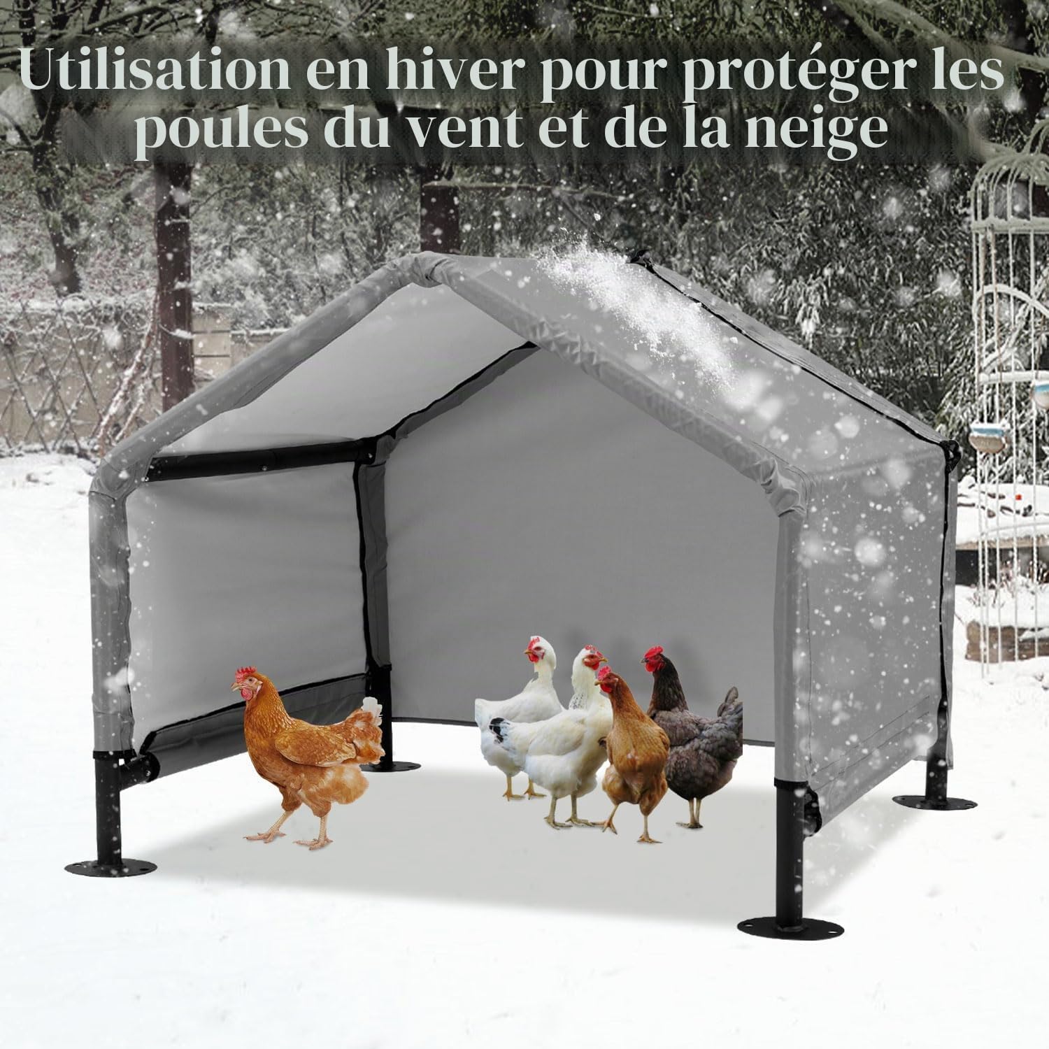 A.FATI Niche d'extérieur pour chiens de petite à moyenne taille, 75 x 65 x 65 cm, imperméable, avec paroi arrière, protection solaire, avec toit, pour petits animaux, poules, chats, chiots, couleur