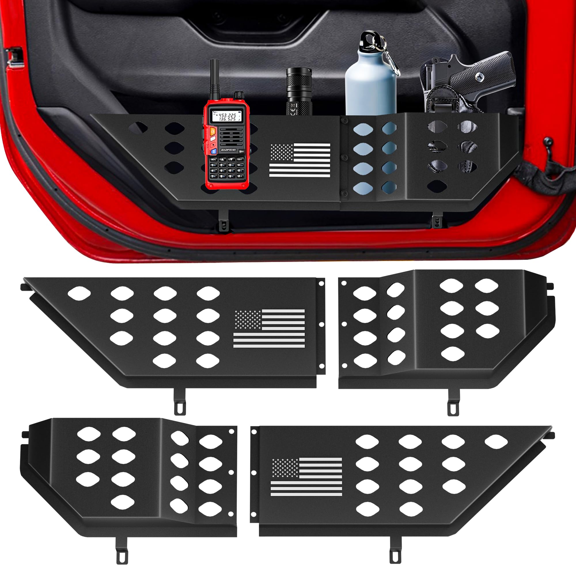 Organizador de inserción lateral metálico para puerta de Jeep Wrangler JL