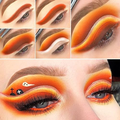 Miniatura 6 de DE'LANCI Pro - Paleta de sombras de ojos amarillo naranja, 12 tonos, tonos naturales, sombra de ojos, paleta de maquillaje, alta pigmentación,