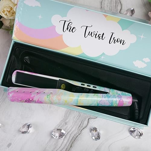 Miniatura 8 de Aria Beauty The Twist Flat Iron – Diseño de barril dividido para todo tipo de cabello – Cabello liso, rizado y playero – Pantalla digital – Pastel