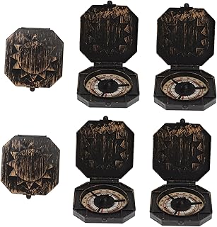 Sosoport 6 Pçs Bússola De Natal Fantasiado Presente Pirata Cosplay Brinquedo Para Crianças Mini Bússola Brinquedos Infantis Retro Decoração Plástico Enchimento Mesa De Jantar Relógio