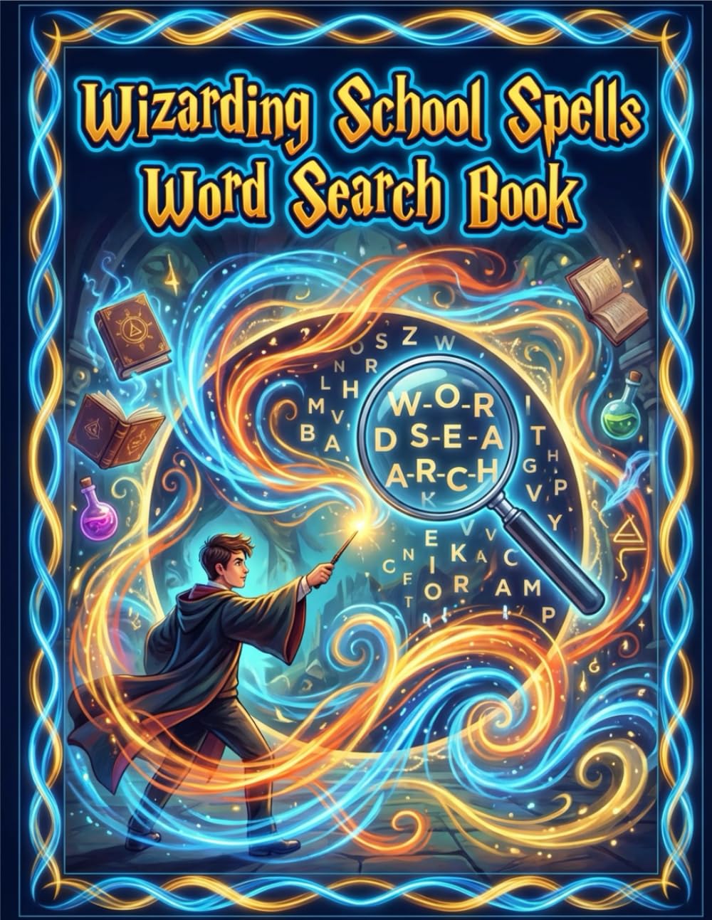 WIZARDING SCHOOL SPELLS: Word Search Book