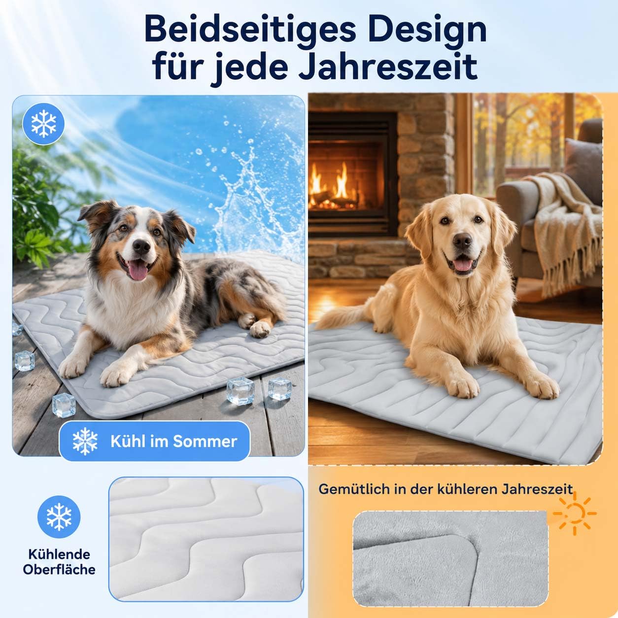 Leyof Pfotenchill KüHlmatte, Pfotenchill - Die Innovative KüHlmatte füR Hunde, Pfoten chill KüHlmattes — Waschbar, füR Den Sommer, füR Innen & AußEnbereich Geeignet (Grau,M)