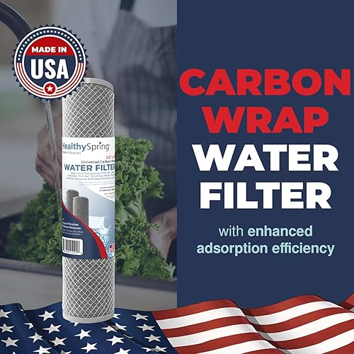 Miniatura 2 de Cartucho de filtro de agua de sedimentos de carbono CTO para toda la casa de 5 micrones, 2.5 x 10 pulgadas, compatible con DuPont WFPFC8002,