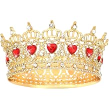Queen Crown Heart Crystal Queen Tiara for Women