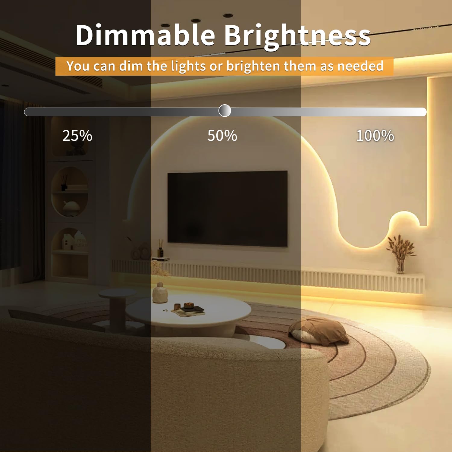 Tira de luz LED COB de 10 m, luz blanca cálida, regulable, CC, 24 V, 3000 K, flexible, para dormitorio, con control remoto y aplicación para decoración del hogar