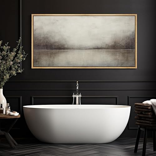 Miniatura 4 de MUDECOR Lienzo enmarcado extra grande para pared, tonos neutros suaves, naturaleza, desierto, antiguo, retro, bellas ilustraciones, decorativo,