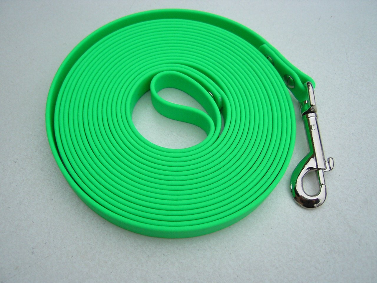 MJH BioThane Hundeleine 2m, 16mm Breit, Blau - Mit Handschlaufe & Karabiner, Für Hunde Bis 50kg