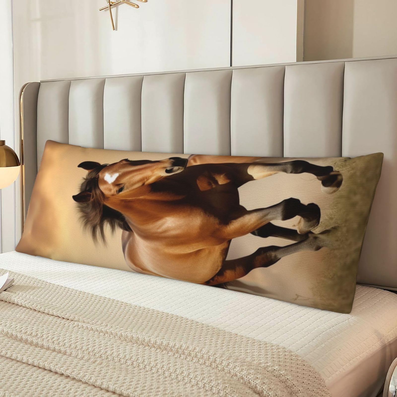 Horses Body Pillow Case Cover, Microfiber Long Pillow Cases, Ultra Soft and Cozy Plush Body Pillowcase Decorative Long Bed Pillow Cover for Sleeping 20x54 Inches