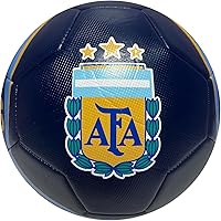 Vista 2 de Icon Sports Balón de fútbol de la selección nacional de Argentina oficialmente tamaño 5 - Messi 10 azul marino con amarillo