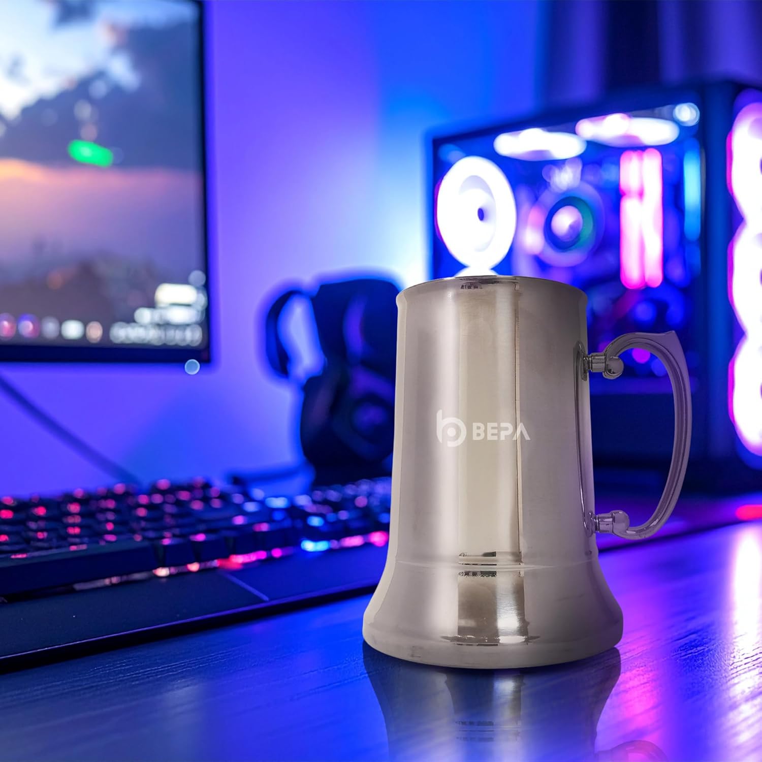 BEPA Stainless Steel Beer Mug, 20 oz – Rainbow Color Double Wall Insulated Metal Tankard & Coffee Mug with Handle - 3 Color Options, Durable Beer Stein for Gifts, Camping & Home (Rainbow) - Image 5