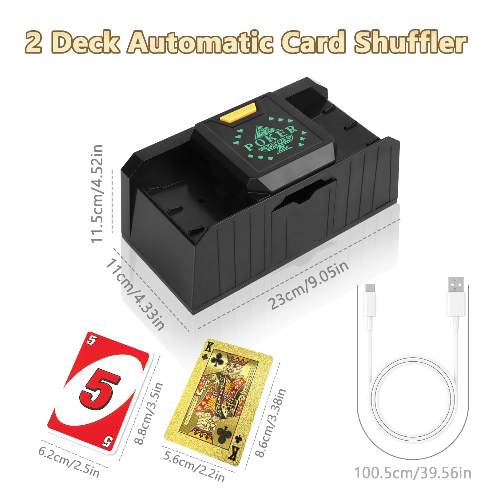 Mescolatore Automatico di Carte, MXTIMWAN Mischia Carte Automatico Card Shuffler Funzionamento a Batteria, Mescolatore di Carte Automatico per Feste in Famiglia, Poker, Blackjack, Uno
