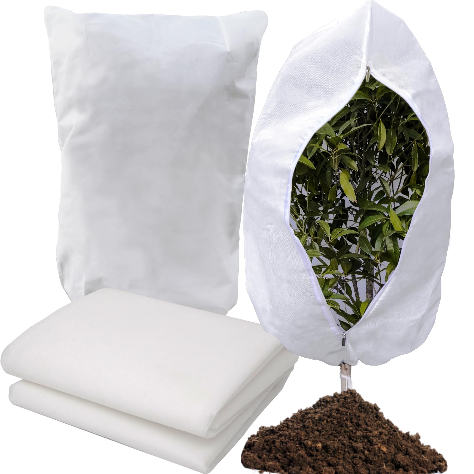 peyotaspace Large Plant Covers Freeze Protection, 2.8 oz 90?Hx75?W Reusable Winter Plant Covers for Outdoor Garden with Zipper Drawstring, Frost Blankets Shrubs Cover for Frost Cold Pest Protection