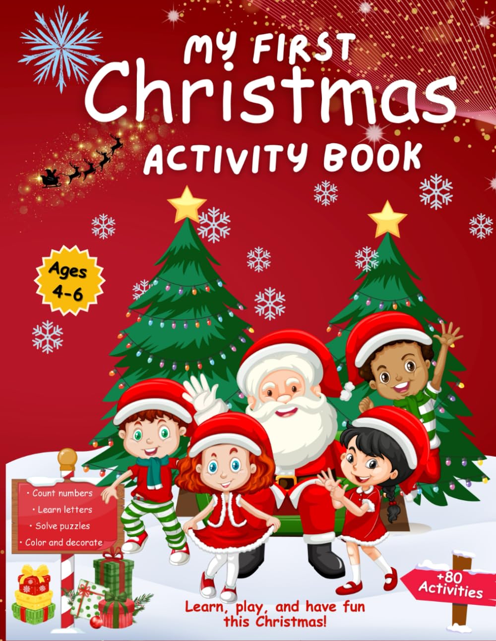 My first Christmas Activity book: Fun Learning with Numbers, Letters, Puzzles & Games