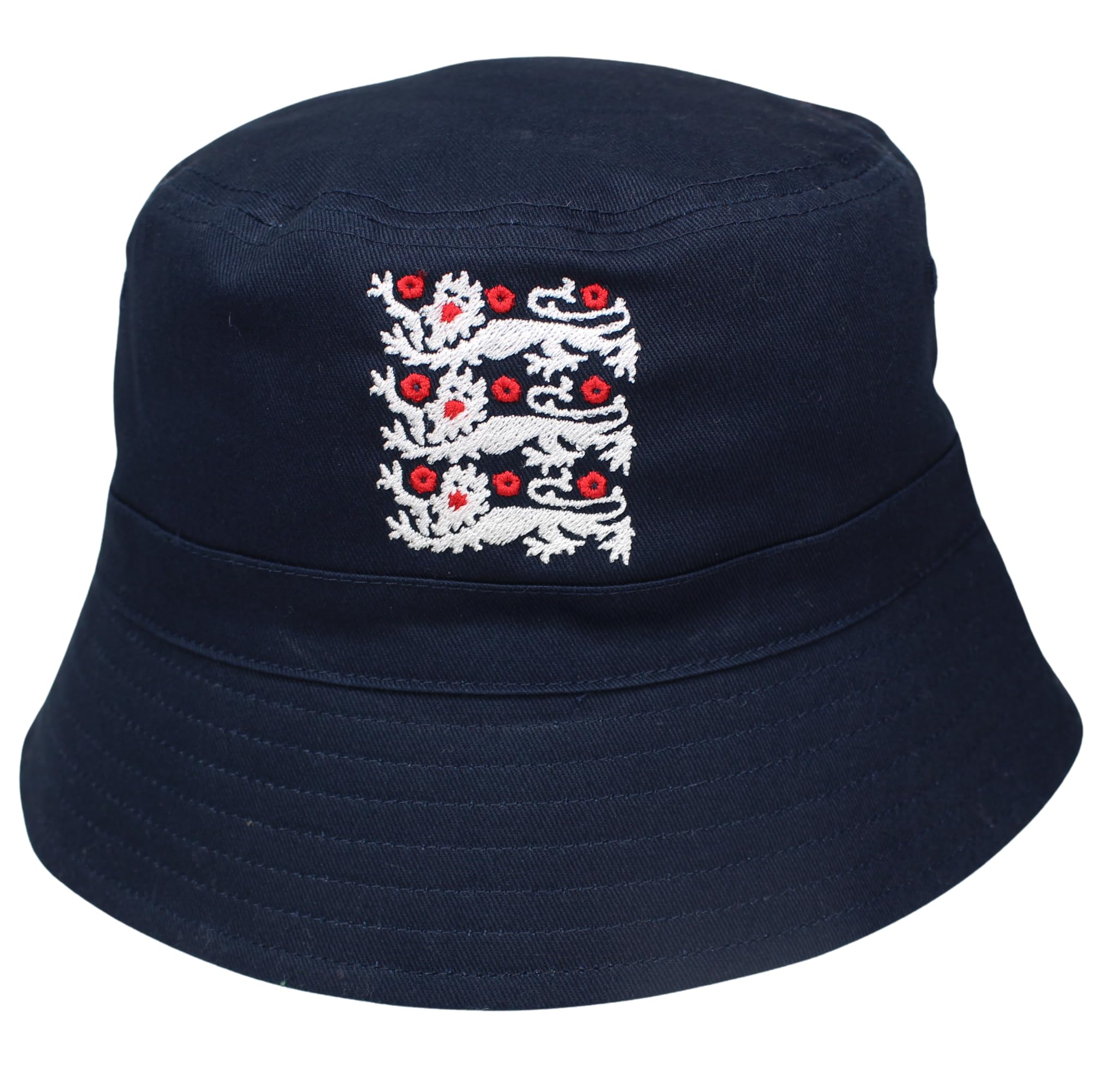 Teddyt's Men's Navy Adult's 3 Lions England Embroidered Cotton Bucket Hat (Uk, Alpha, L, Xl)
