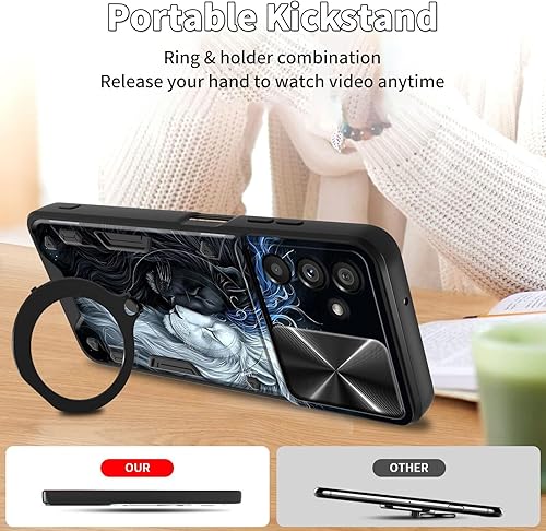 Vista 382 de Funda protectora híbrida para Samsung Galaxy A53 5G de 6.5 pulgadas y anillo giratorio de 360 grados, función atril, híbrida, de doble capa