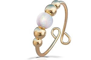 White Opal Anti Anxiety Fidget Rings For Women