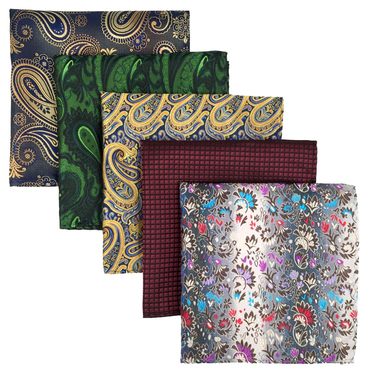 S&W SHLAX&WING 5 Pieces Pañuelo De Bolsillo Para Hombre Handkerchiefs Set para chaqueta de traje — view 8