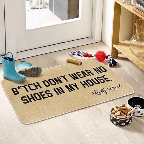 Miniatura 4 de Divertidos tapetes para puerta de entrada exterior, tapete de bienvenida al aire libre divertido con parte trasera de goma antideslizante, puerta