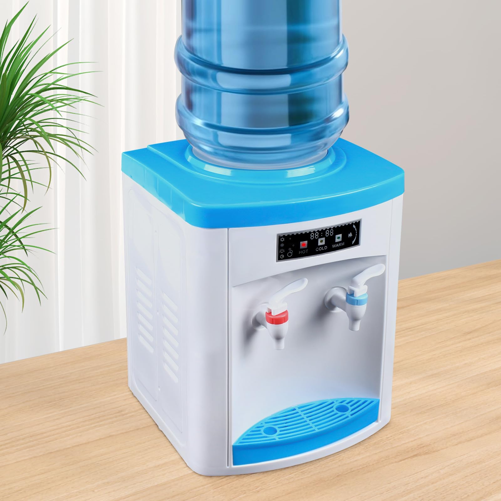 Dispenser di acqua, 550 W, 220 V, erogatore freddo, per ufficio, camera da letto, studio, 25,5 x 23,5 x 33 cm, bianco, blu
