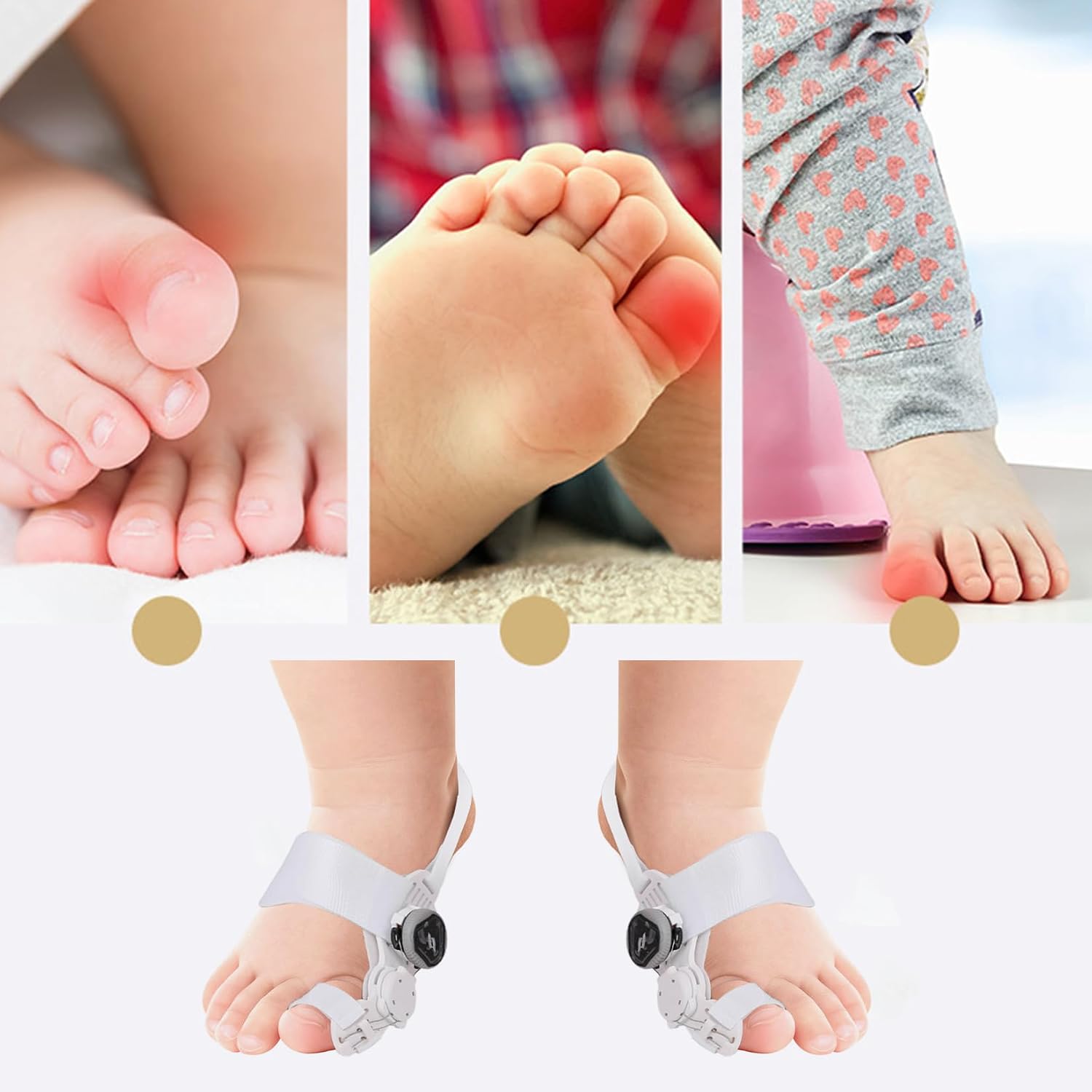 Kids Bunion Corrector,Adjustable Big Toe Splint for Hallux Valgus Correction,Bunion Splint,Toe Straightener with Silicone Pad Bunion Relief for Girls and Boys