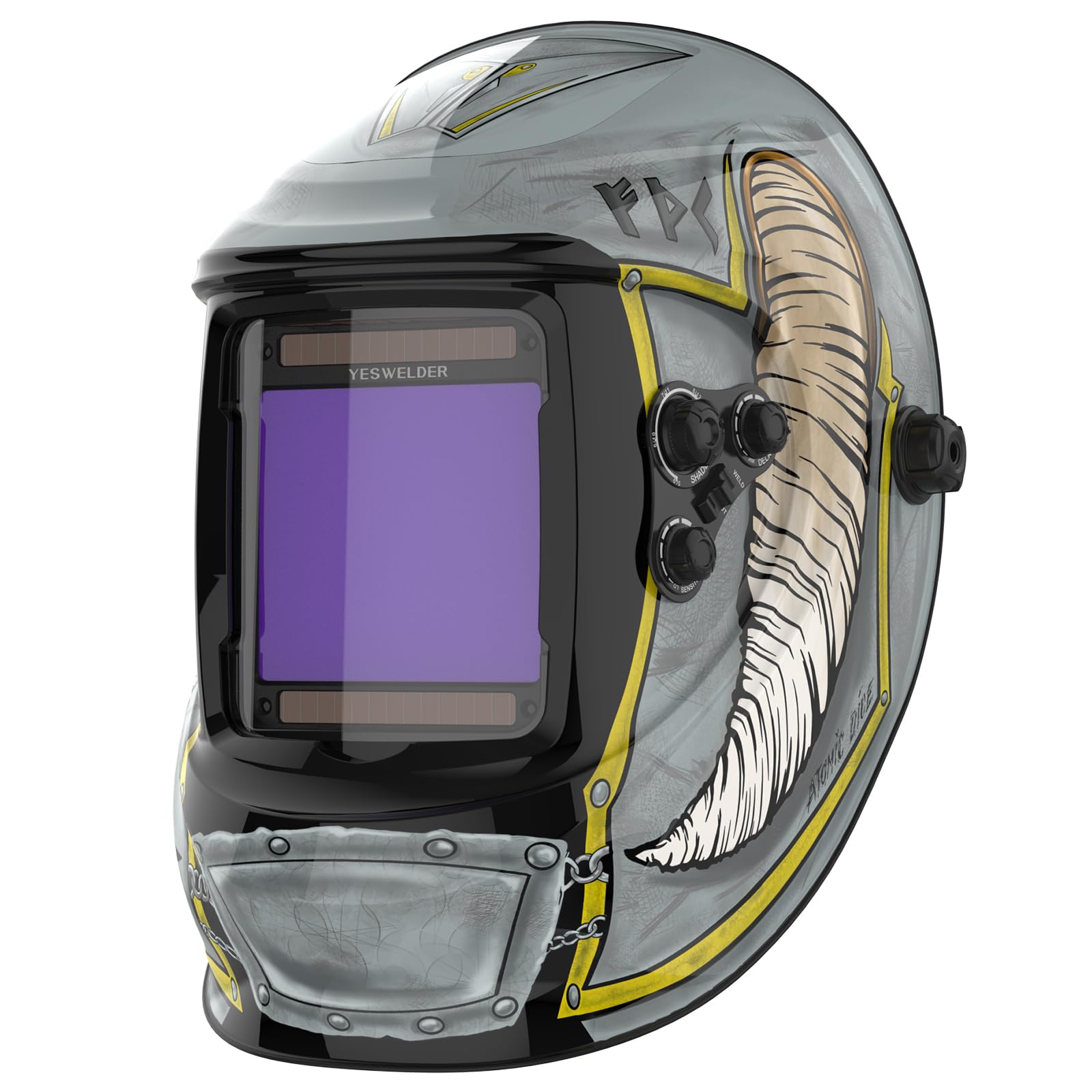 YESWELDER True Colour Welding Mask Helmet Large Viewing Screen 10X9cm Auto Darkening Welding Helmet Solar Power, 4 Arc Sensor Wide Shade 4/5-9/9-13 for TIG MIG ARC Weld Grinding Welder Mask
