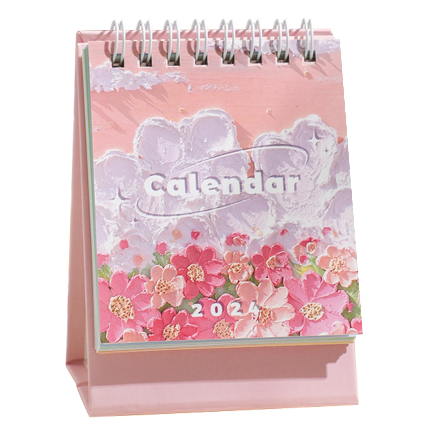 2024 Mini Desk Calendar Flip Standing Monthly Schedule Calendar 4.4" x 3.2" - Pink (Oct. 2023 to Dec. 2024)
