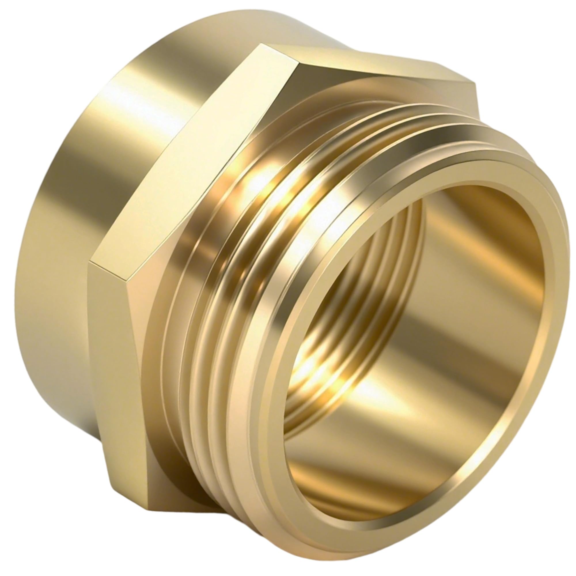 1-1/2" NPT Female x 1-1/2" NST (NH) Male Brass Hexagonal Nipple Fitting Fire Equipment Hex Nipple Fire Hose Adapter