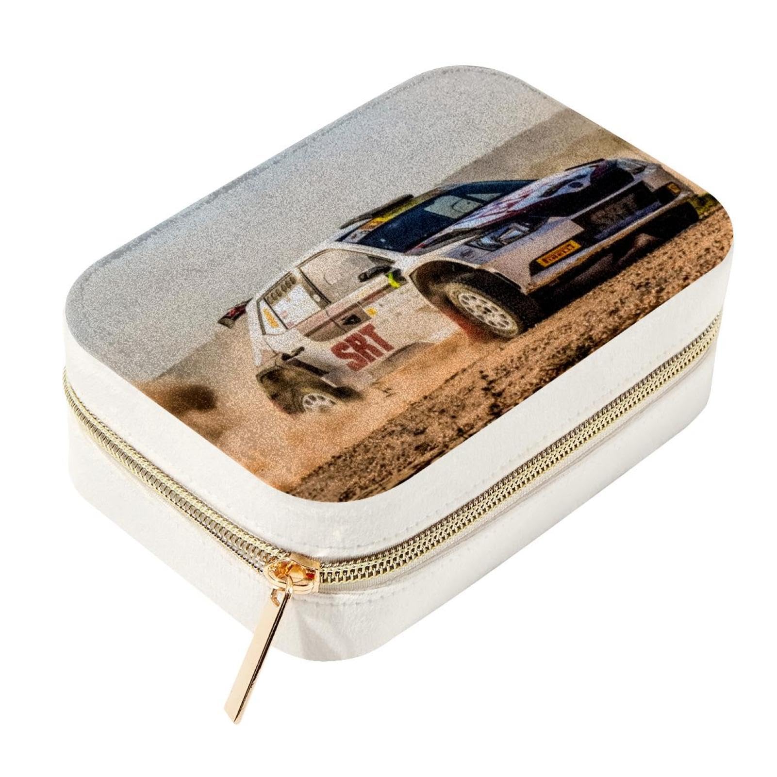 Caja de almacenamiento de joyería de terciopelo con cremallera de metal 2.2x6.1x4.1"