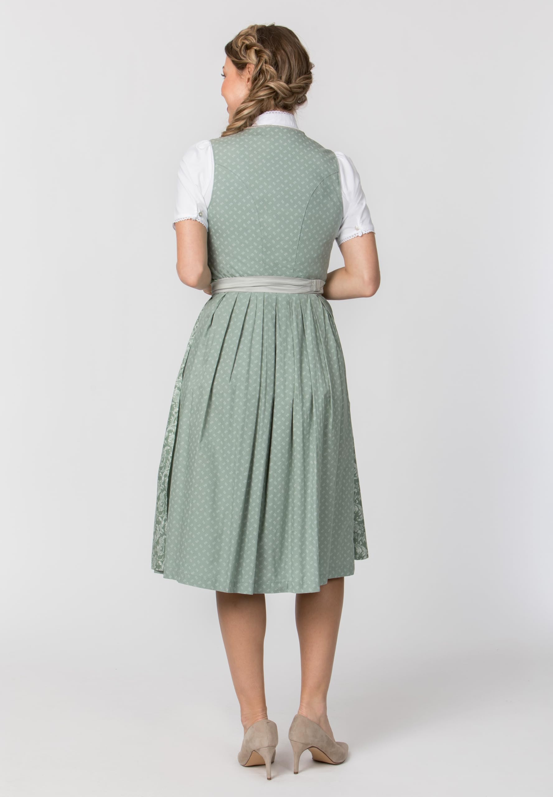 Stockerpoint Damen Dirndl Franka I Größe 34-54 I Trachtenkleid mit liebevollen Details & Dirndlschürze I 100% Baumwolle I Bequem & pflegeleicht I Perfekt für Trachten & Festlichkeiten