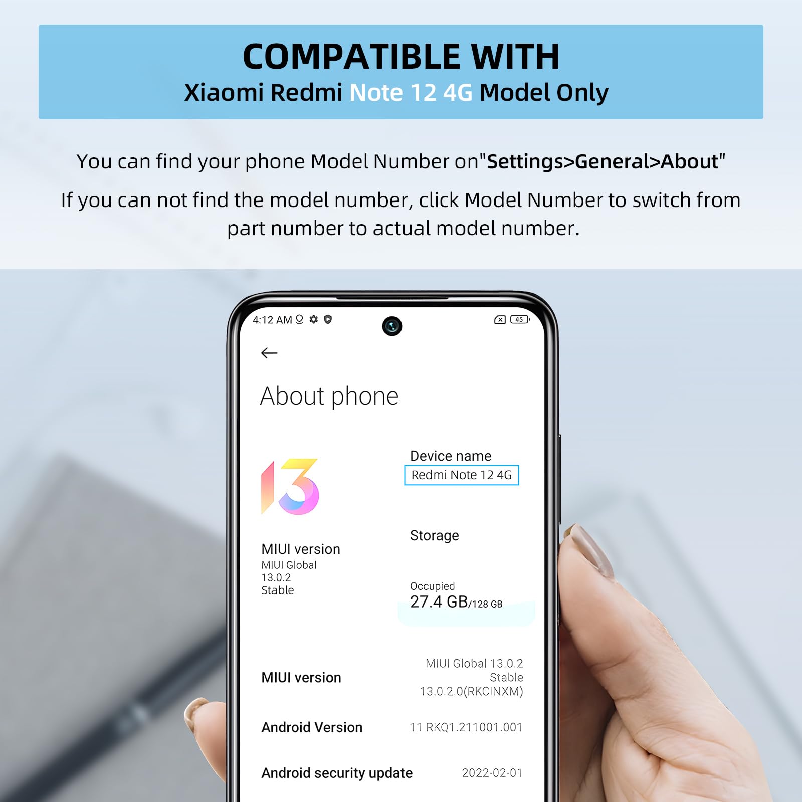 Display LCD Per Xiaomi Redmi 12 4G/5G - Schermo Di Ricambio Con Touch, 6.79 Pollici, Nero Con Cornice - Foto 4