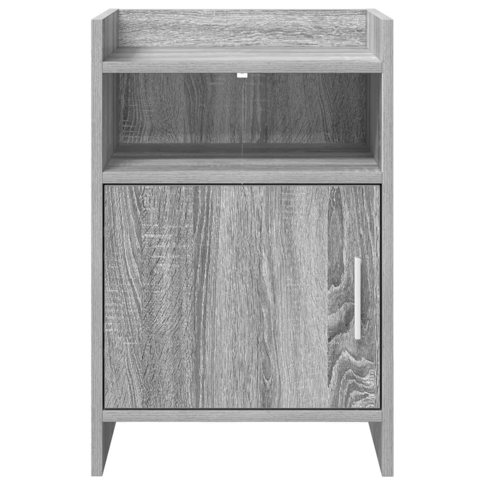 2 comodini grigio Sonoma in legno, 40 x 36 x 60 cm, con maniglie in metallo e mensola, set per camera da letto, spazio accanto al letto, per un ordine moderno nel soggiorno