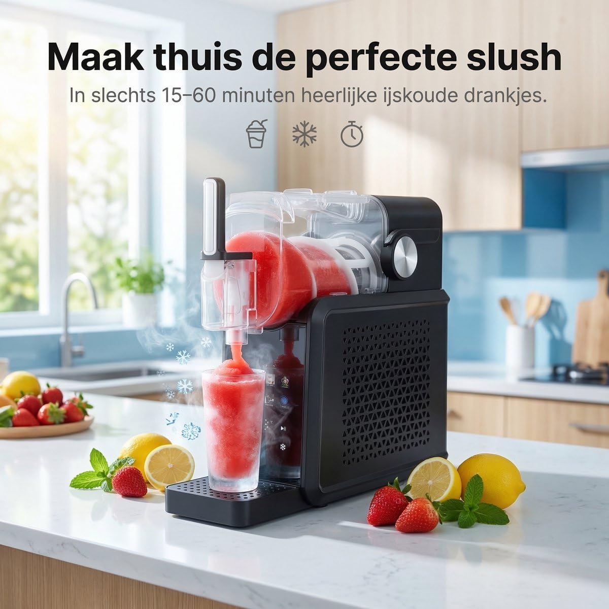 Machine à granités Lugia Arctic – Machine à Slush Puppies – 1,8 L – 7 programmes – Milkshakes, frappés, cocktails glacés et smoothies – Machine à glace – Autonettoyante – 200 W