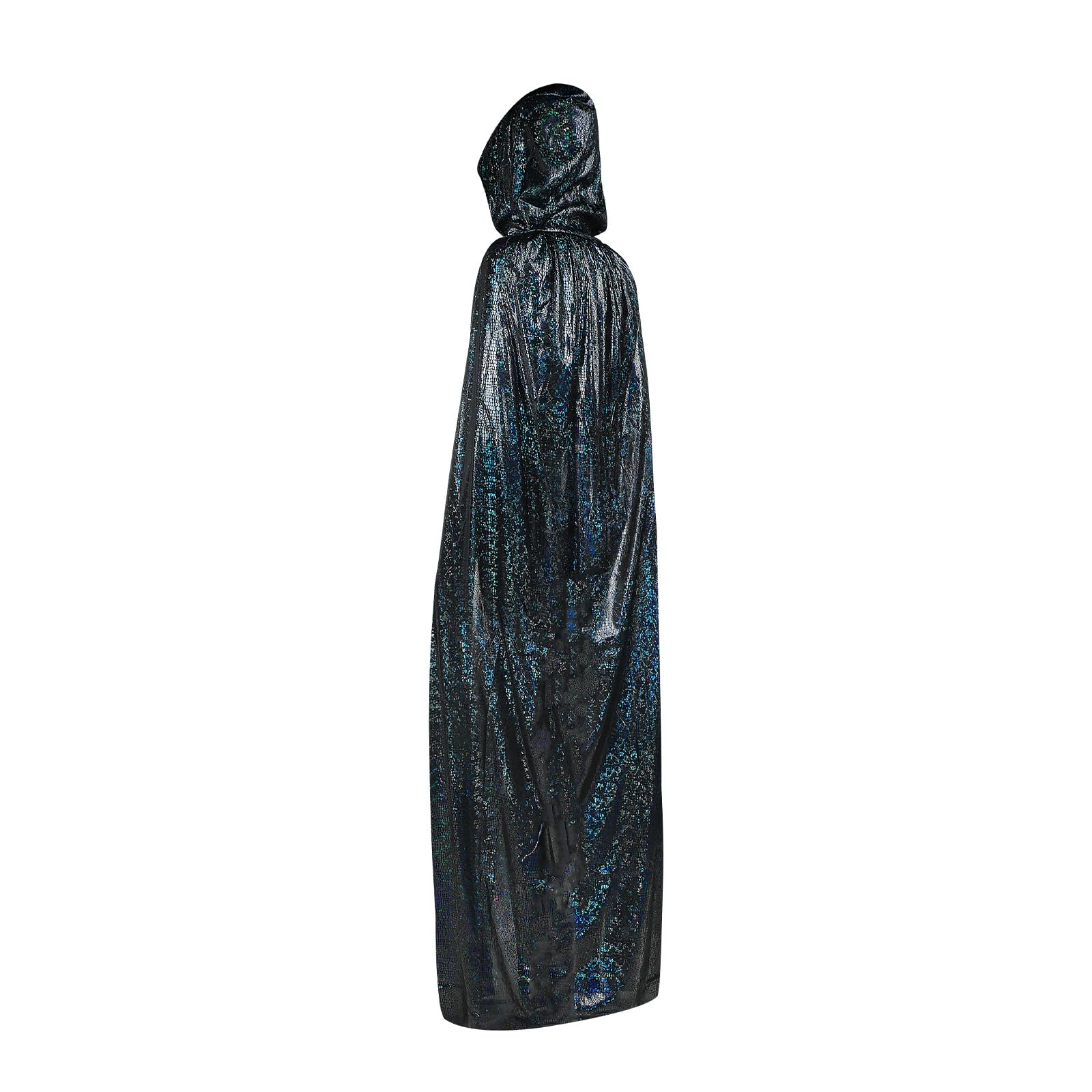 Moonlove Bling Bling Long Halloween Cape Luxuriant Cloaks With Hooded Hat Adults Mysterious Cosplay Costume Master Wizard Fairytale Fancy Dress Robe for Halloween Party Costume Ball — image 1
