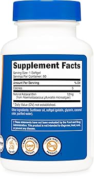 Amazon | Nutricost アスタキサンチン 12mg 60ソフトカプセル