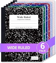 ONAVIA Composition Notebook Wide Ruled 6 Pack, 200 Pages, Assorted