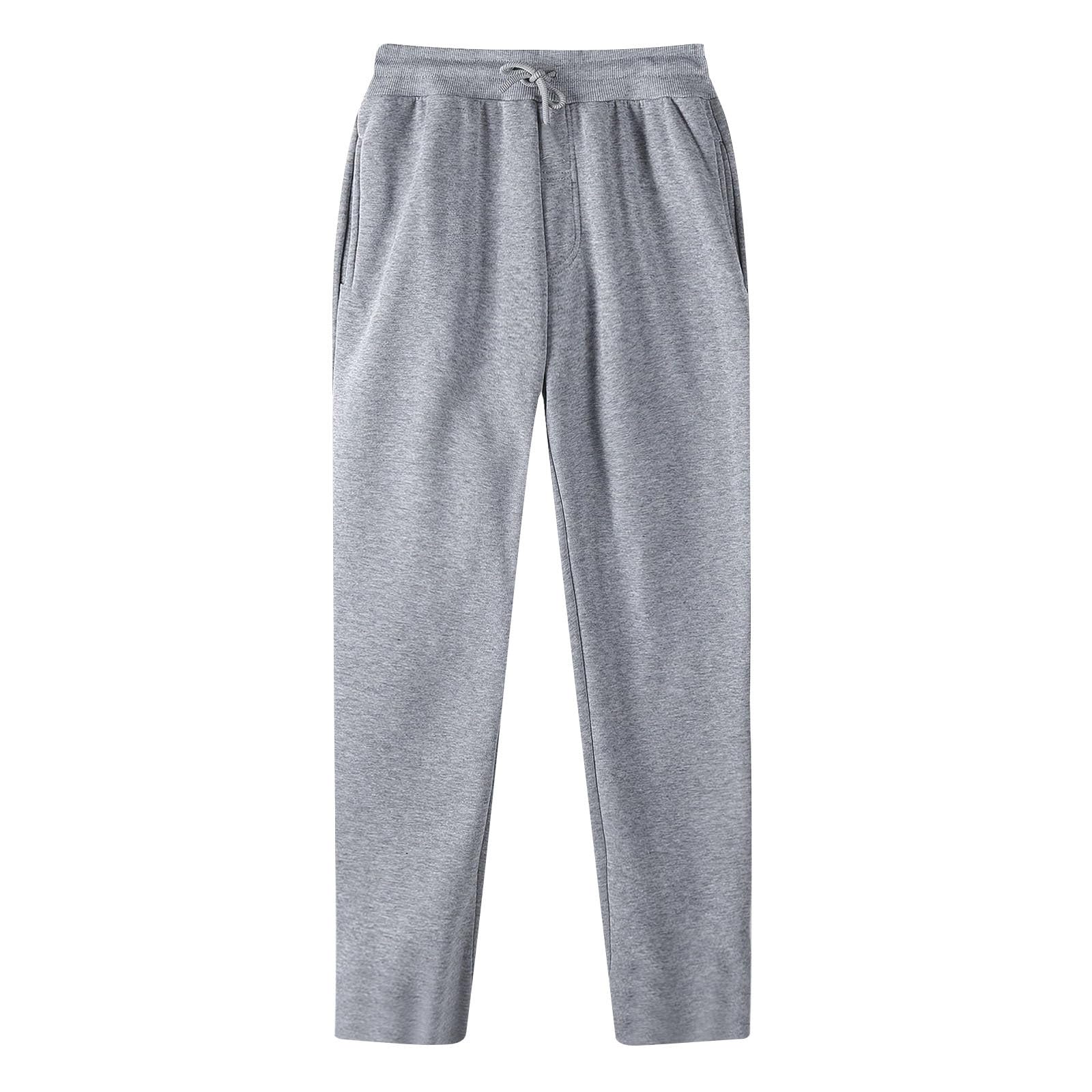 TFHENGQQMen's Lightweight Sweatpants Loose Fit Open Bottom Mesh Athletic Pants Casual Straight-Leg Pants with Pockets