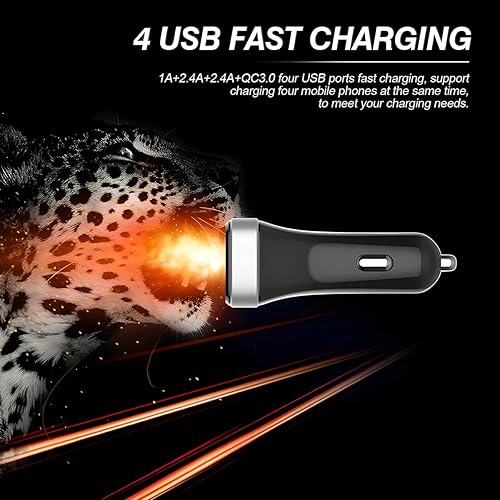 Miniatura 3 de Adaptador de cargador USB para automóvil 4 puertos QC30 cargador rápido para teléfono celular cargador rápido inteligente multipuerto adaptador de