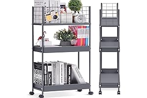 KINGRACK 3-Tier Slim Storage Rolling Cart, Your Space-Saving Organization Champion