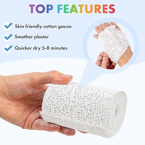 Miniatura 4 de Rollos de yeso de París, 12 piezas, gasa de ajuste rápido para maché, fundición del vientre y esculturas Vendajes de arte y manualidades