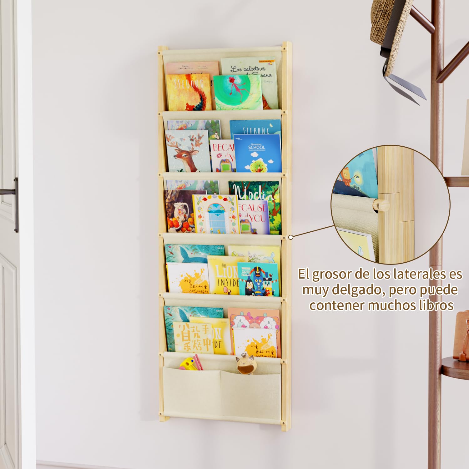 Estanteria Libros Infantil 6 Pisos, Libreria Infantil, Estantería Montessori, Estantería Pared Libros, Estantería Infantil Pared, Libreria Montessori Infantil, Adecuada para Habitacion Infantil