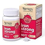 Renzo\'s Iron Supplements for Kids, Dissolvable Vegan Iron Supplement with Vitamin C, Sugar Free, Oh-Oh-Oh Orange Flavor, 90 Melty Tabs