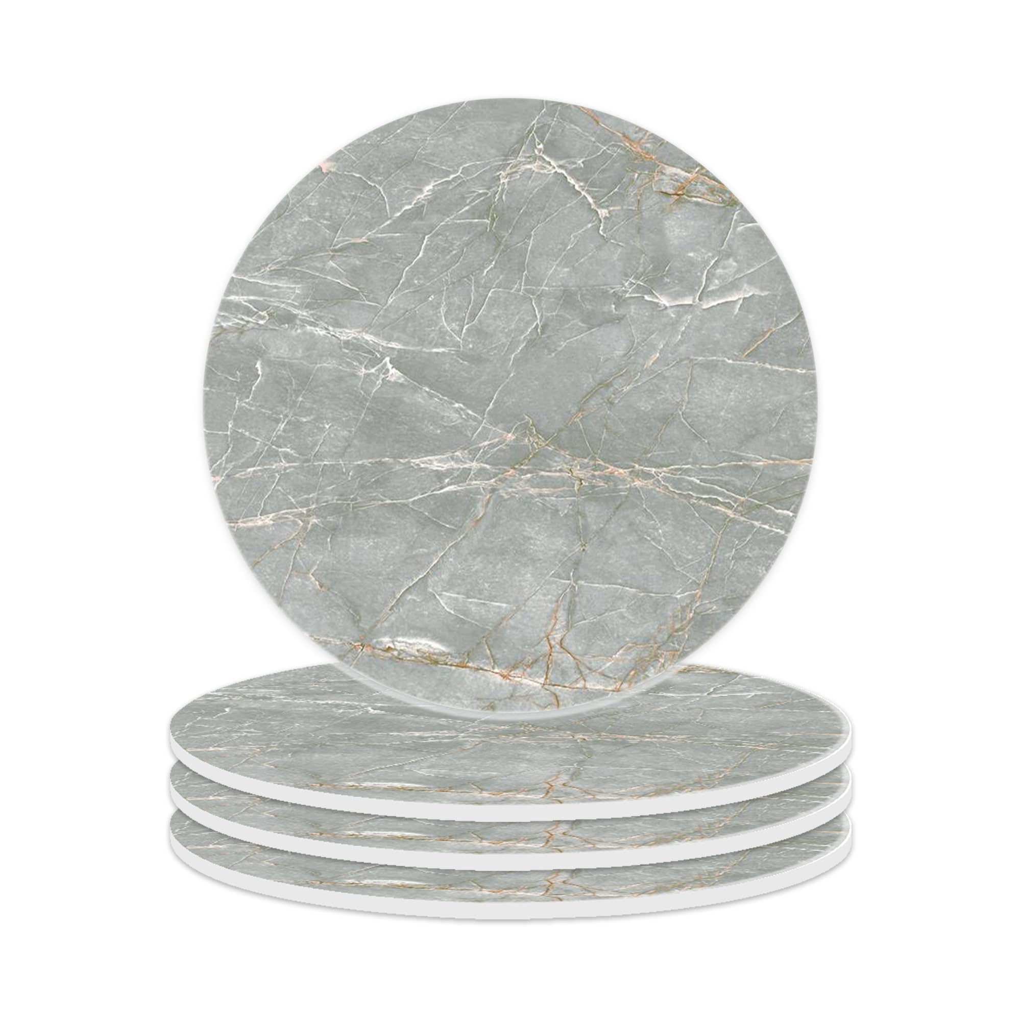 Pagnanno. Chopping Board-Catering Cutting Set-Kitchen Board-Glass Worktop Savers-Sink Chopping Board-Large-Worktop Protectors Heat Resistant-Marble Effect (Design 13, Round Coaster (10cm) - Pack of 4) โ image 1
