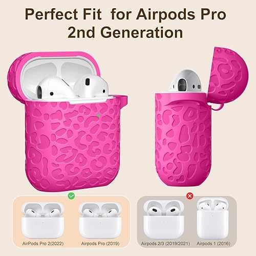 Vista 95 de Funda para Airpods de 2ª y 1ª, silicona suave, leopardo, compatible con Apple AirPods de 2ª/1ª generación de carga con llavero, a prueba de golpes